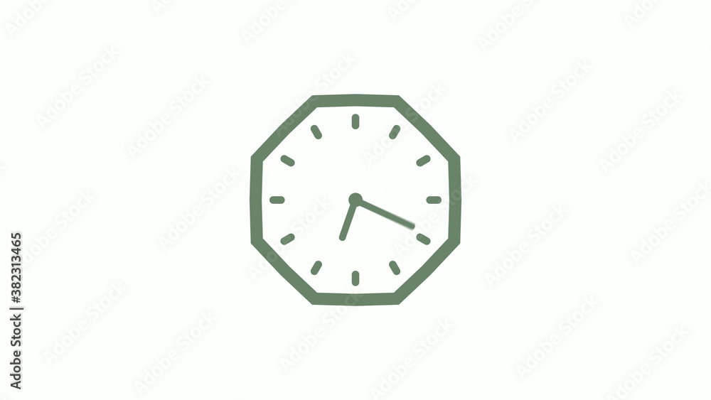 Green gray counting down 12 hours clock icon on white background,clock icon Green gray counting down 12 hours clock icon on white background,clock icon