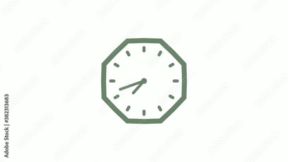 Green gray counting down clock icon on white background,clock icon Green gray counting down clock icon on white background,clock icon