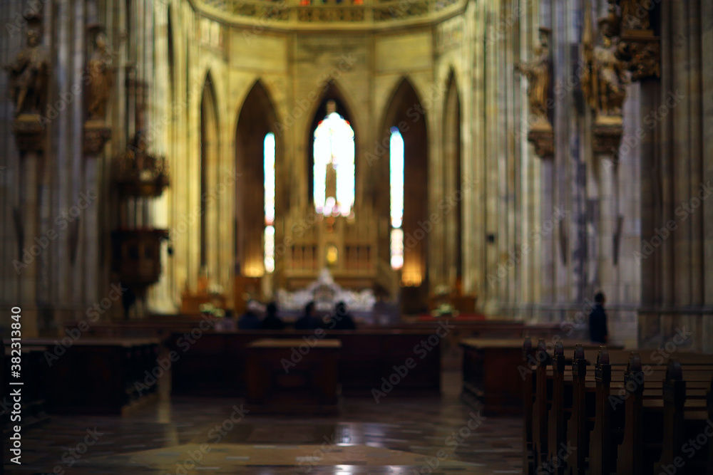 Fototapeta premium interior of the Catholic Cathedral in Prague / cathedral in the czech republic, inside the church, the Catholic interior