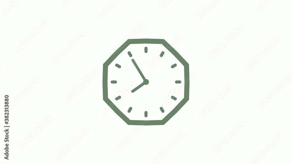Green gray counting down clock icon on white background,clock icon Green gray counting down clock icon on white background,clock icon