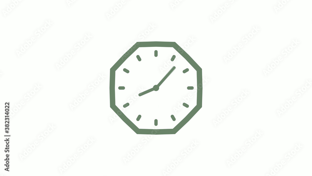 Green gray counting down clock icon on white background,clock icon Green gray counting down clock icon on white background,clock icon
