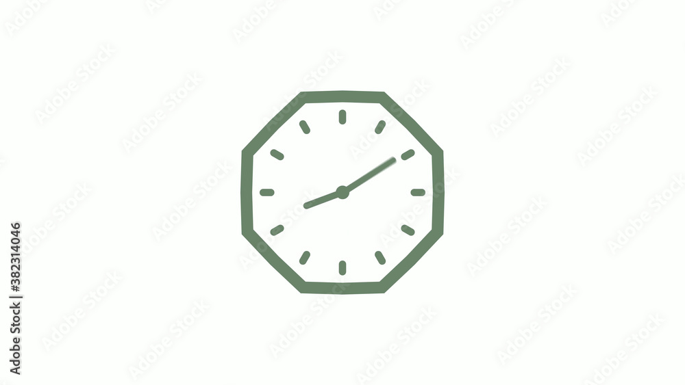 Green gray counting down clock icon on white background,clock icon Green gray counting down clock icon on white background,clock icon