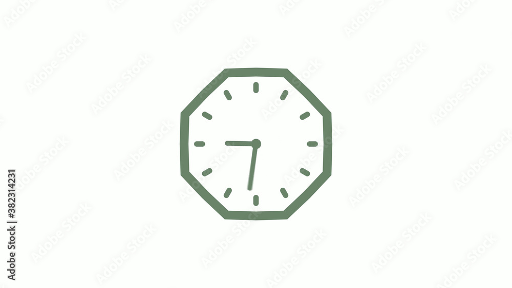 Green gray counting down clock icon on white background,clock icon Green gray counting down clock icon on white background,clock icon