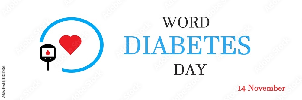 World Day Diabetes, Medical animation. Medical concept. Modern style logo for november month awareness campaigns.