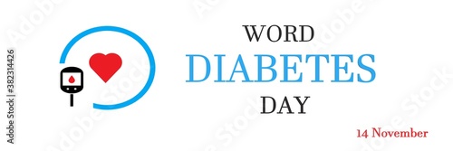 World Day Diabetes, Medical animation. Medical concept. Modern style logo for november month awareness campaigns.