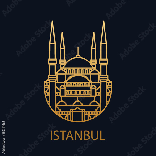 Istanbul city icon. Turkey. Illustration asia. Clip art.