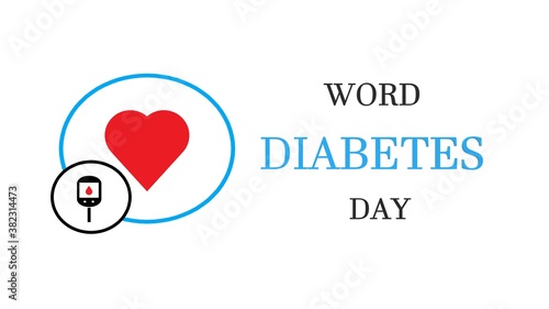 World Day Diabetes, Medical animation. Medical concept. Modern style logo for november month awareness campaigns. 