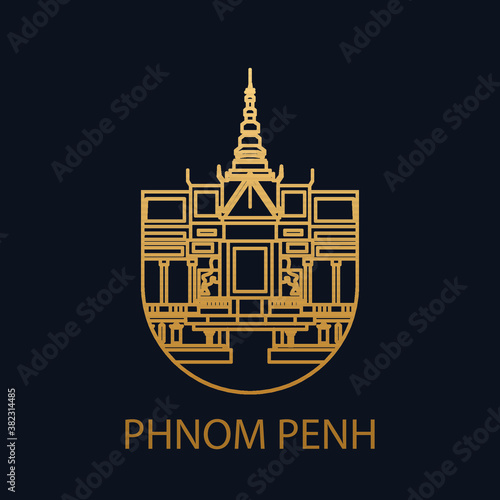 Phnom Penh Icon. The capital of Cambodia. Royal Palace of Cambodia.