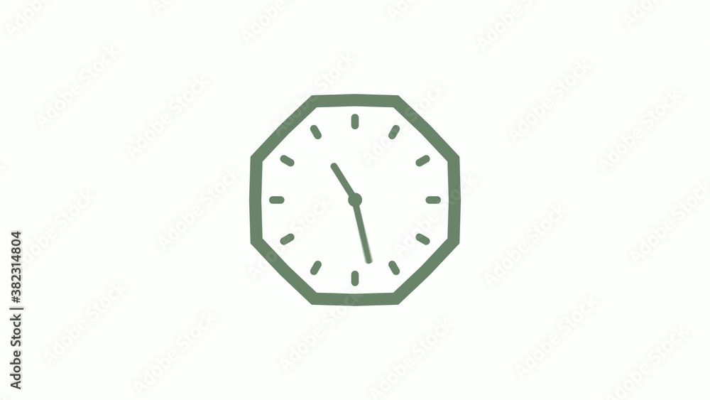 Green gray counting down clock icon on white background,clock icon Green gray counting down clock icon on white background,clock icon