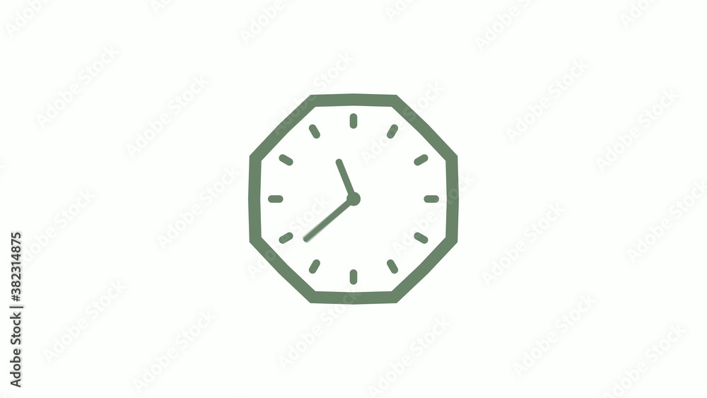 Green gray counting down clock icon on white background,clock icon Green gray counting down clock icon on white background,clock icon
