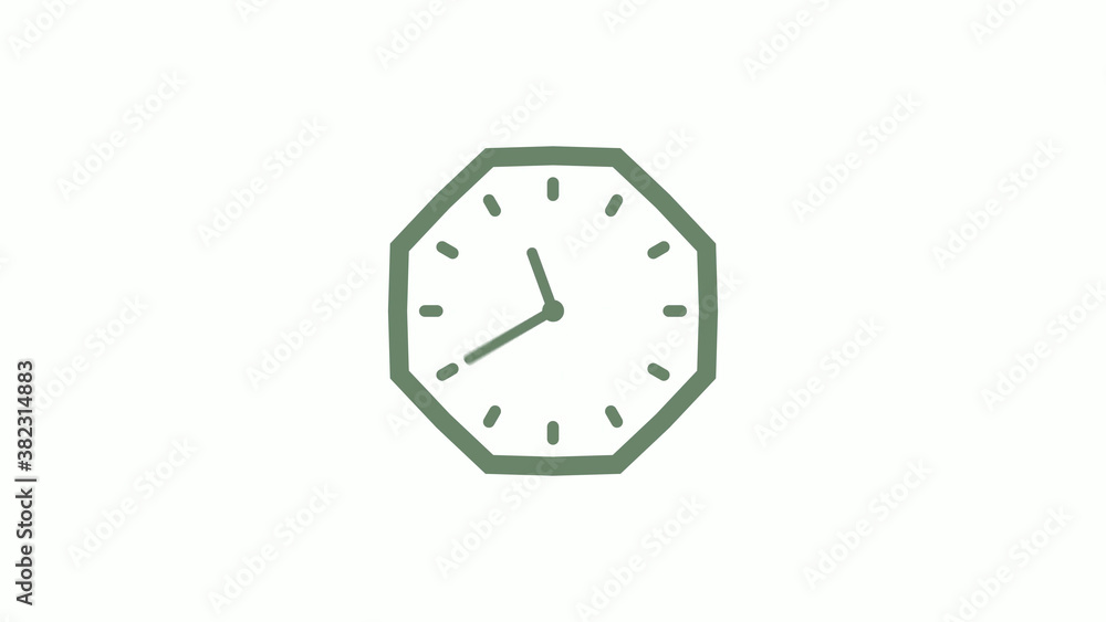 Green gray counting down clock icon on white background,clock icon Green gray counting down clock icon on white background,clock icon