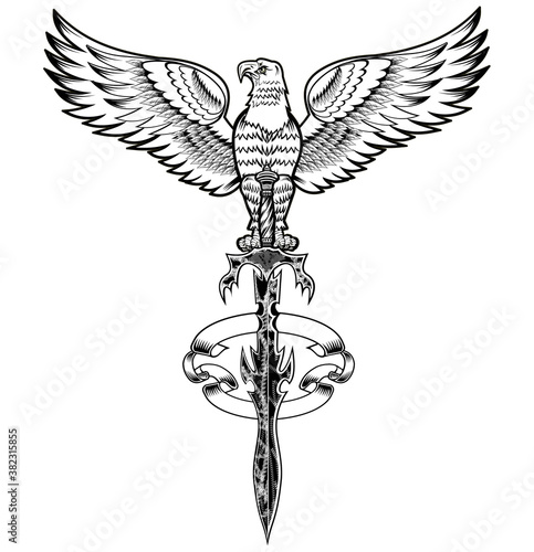 American eagle  with sword