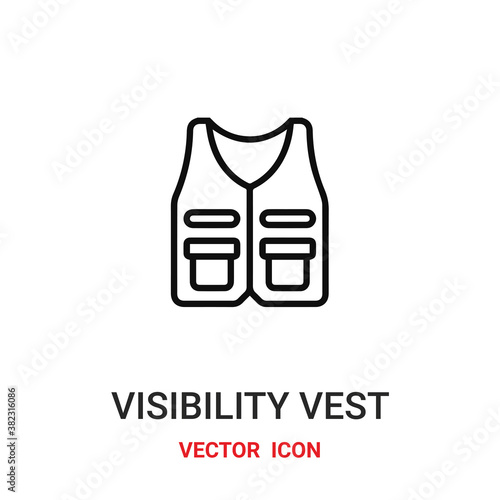 Visibility vest  vector icon . Modern, simple flat vector illustration for website or mobile app.Visibility vest symbol, logo illustration. Pixel perfect vector graphics	