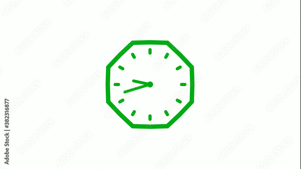Counting down 12 hours green color clock icon on white background,clock icon Counting down 12 hours green color clock icon on white background,clock icon