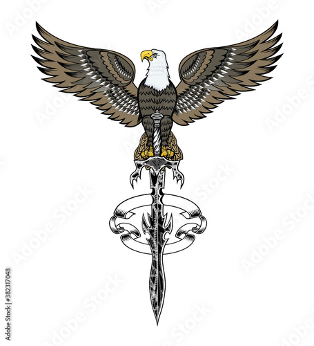 American eagle  with sword