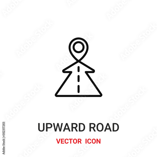 upward road icon vector symbol. road symbol icon vector for your design. Modern outline icon for your website and mobile app design.