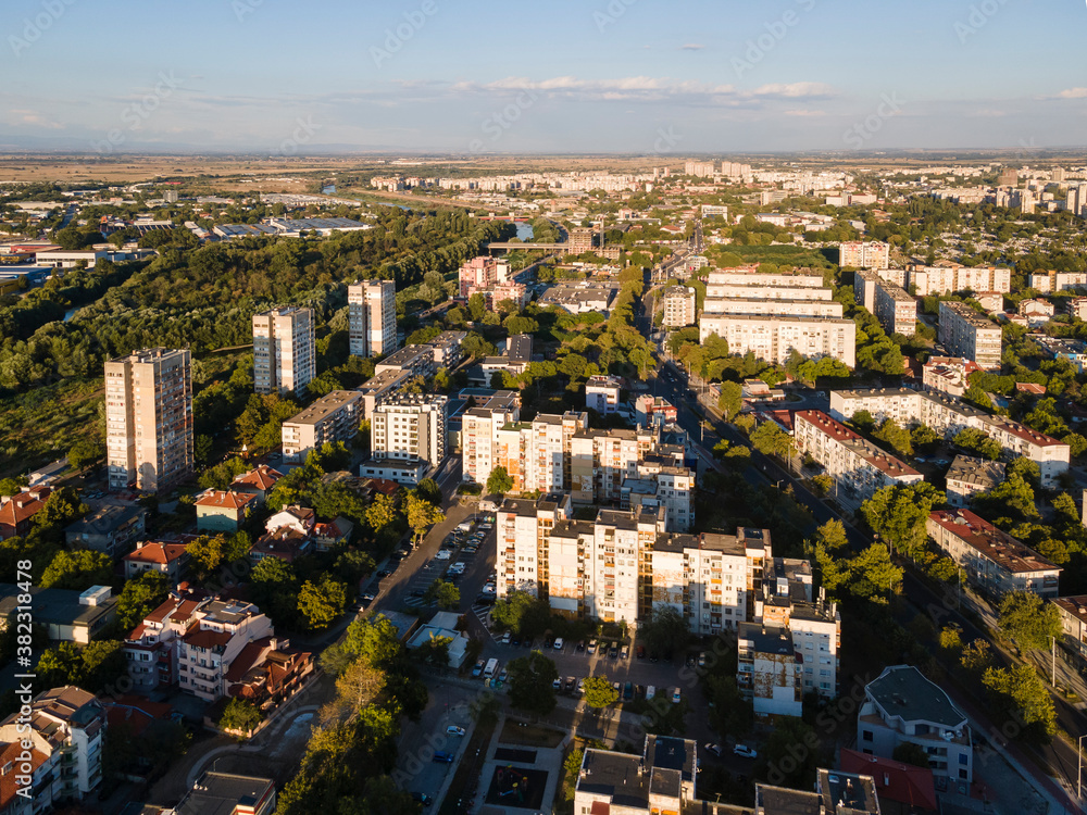 Fototapeta premium sunset view of City of Plovdiv, Bulgaria