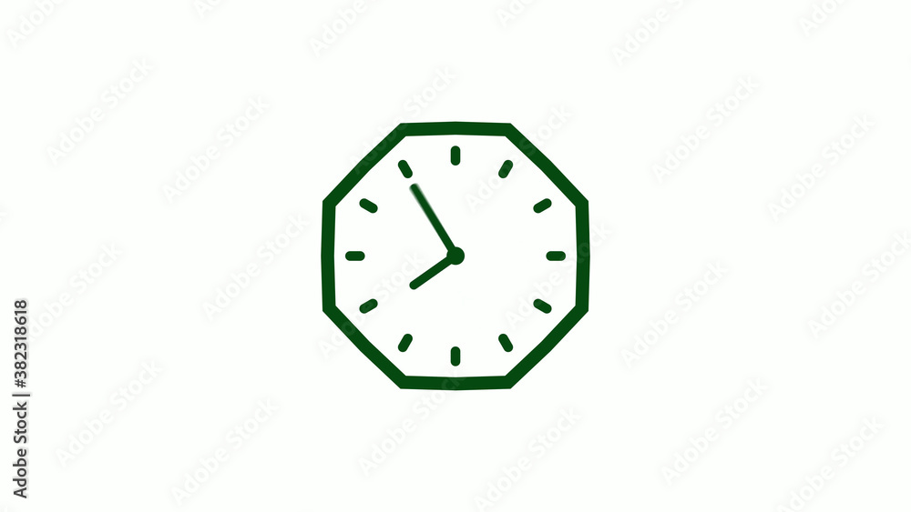 Counting down green dark clock icon on white background, Clock icon Counting down green dark clock icon on white background, Clock icon
