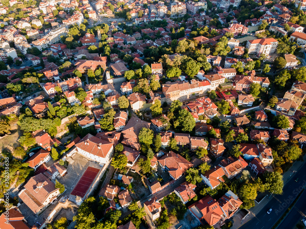 sunset view of City of Plovdiv, Bulgaria