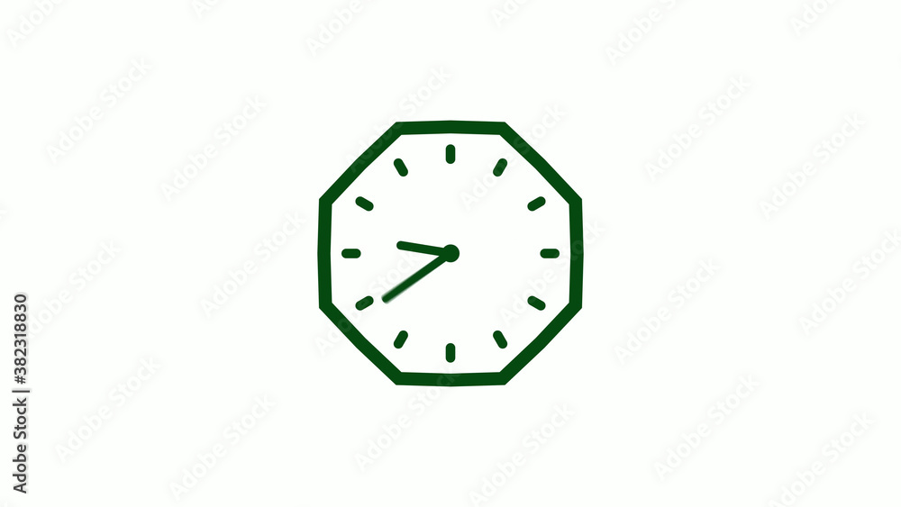 Counting down green dark clock icon on white background, Clock icon Counting down green dark clock icon on white background, Clock icon