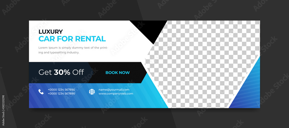 Fototapeta premium Car rental social media and facebook cover template