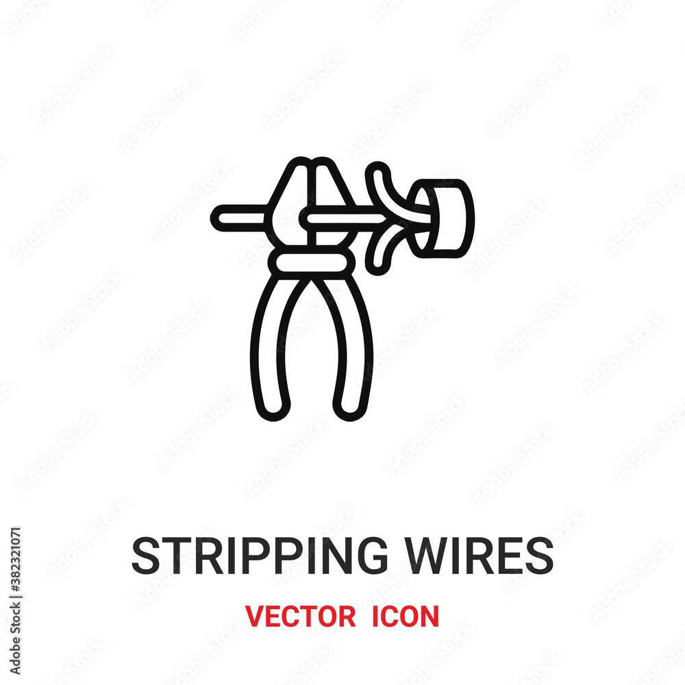 stripping wires icon vector symbol. stripping wires symbol icon vector for your design. Modern outline icon for your website and mobile app design. stripping wires icon vector symbol. stripping wires symbol icon vector for your design. Modern outline icon for your website and mobile app design.