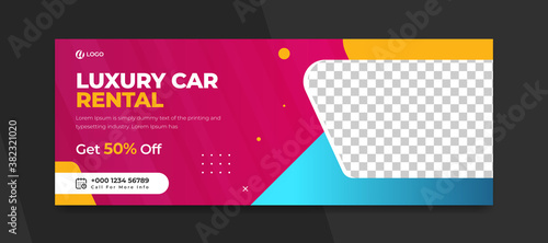 Car rent banner modern web template