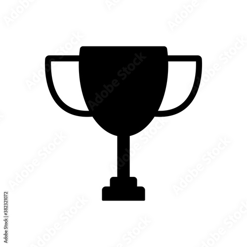 Victory cup icon. First place cup. Minimalistic Black Trophy cup.