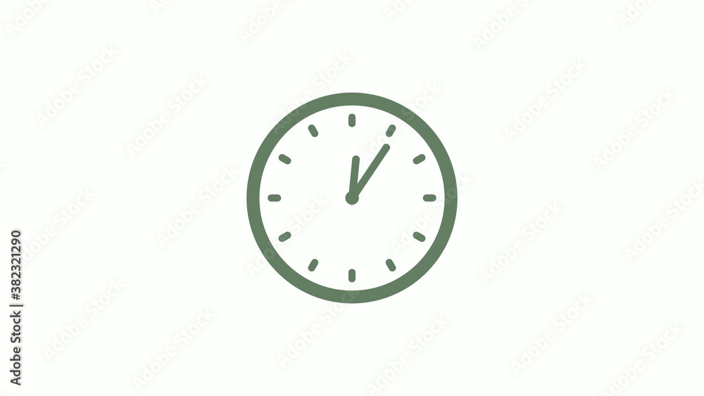 Green gray circle counting down clock icon on white background,clock icon Green gray circle counting down clock icon on white background,clock icon