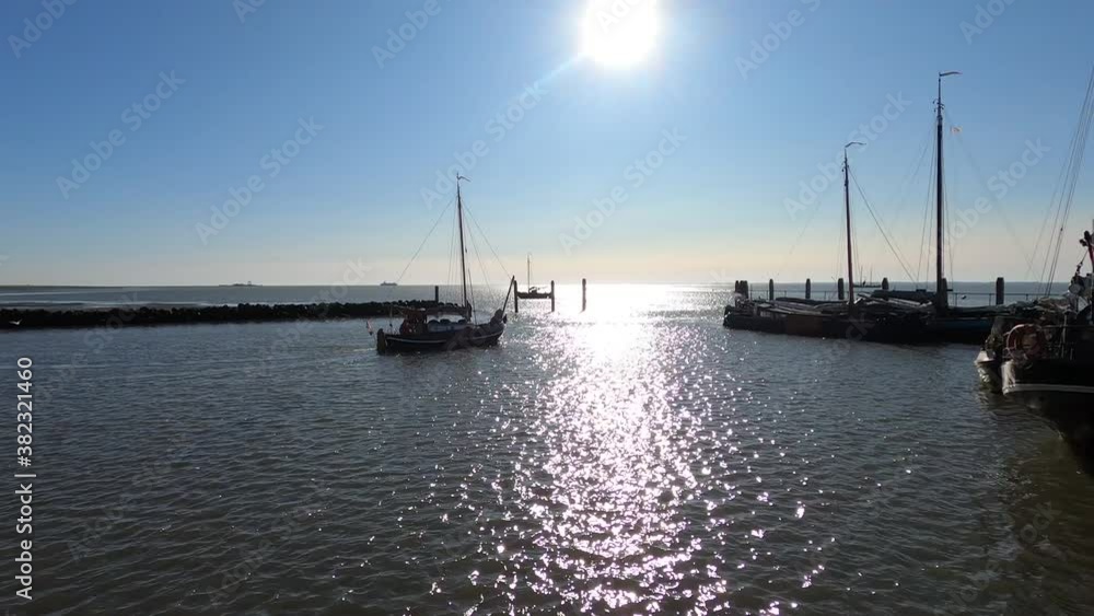 Sailing out of the Marina of Schiermonnikoog in the Netherlands