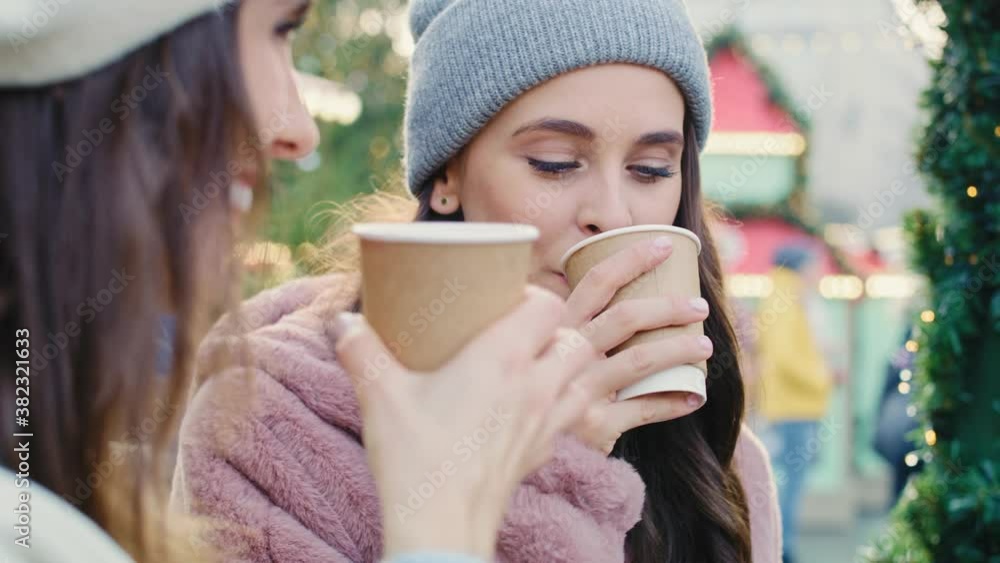 Handheld view of women having good coffee and fun together. Shot with RED helium camera in 8K. Handheld view of women having good coffee and fun together. Shot with RED helium camera in 8K.