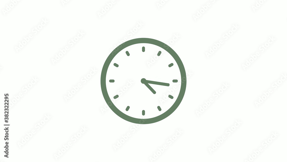 Green gray circle 12 hours clock icon on white background,clock icon,clock icon with trick Green gray circle 12 hours clock icon on white background,clock icon,clock icon with trick