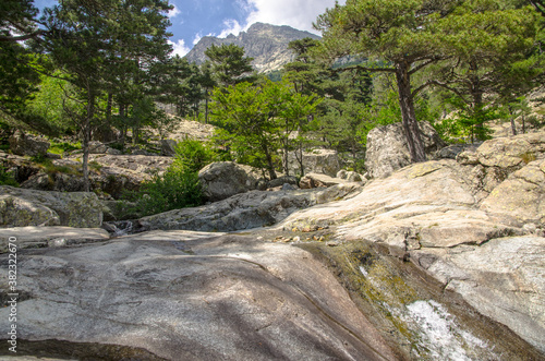 Scenic stream in mountains of Corsica