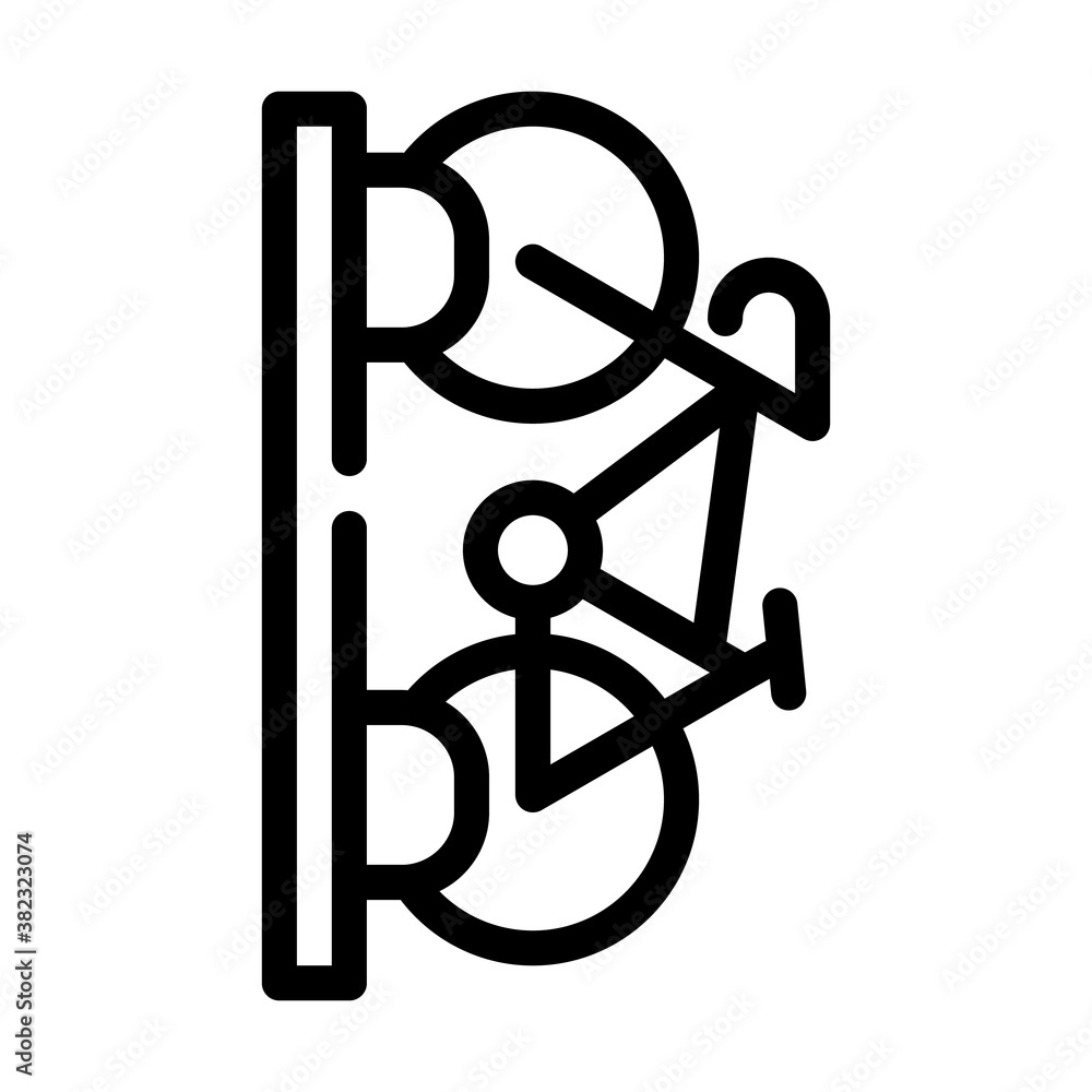 bicycle parking line icon vector black illustration bicycle parking line icon vector black illustration