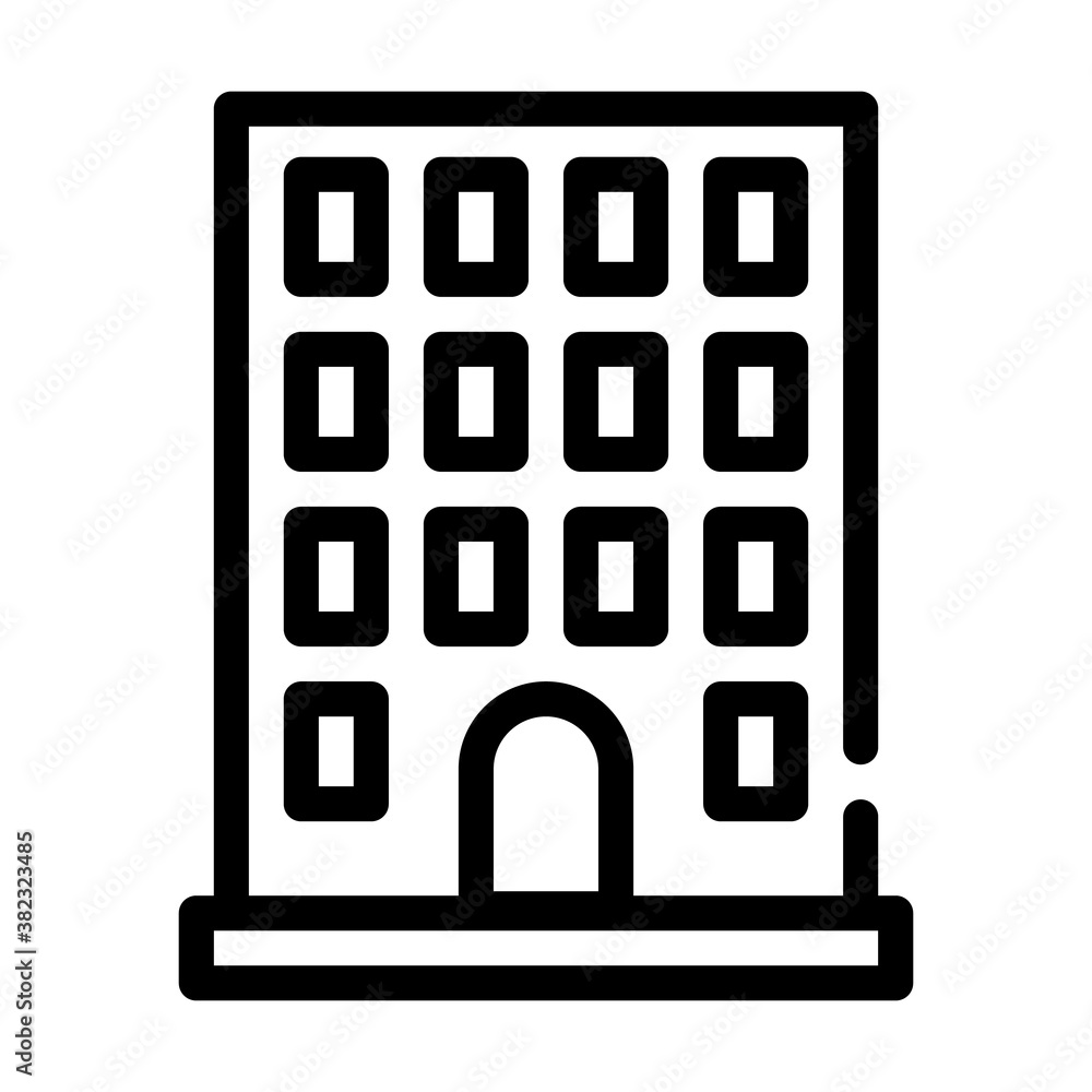 coworking building line icon vector black illustration coworking building line icon vector black illustration