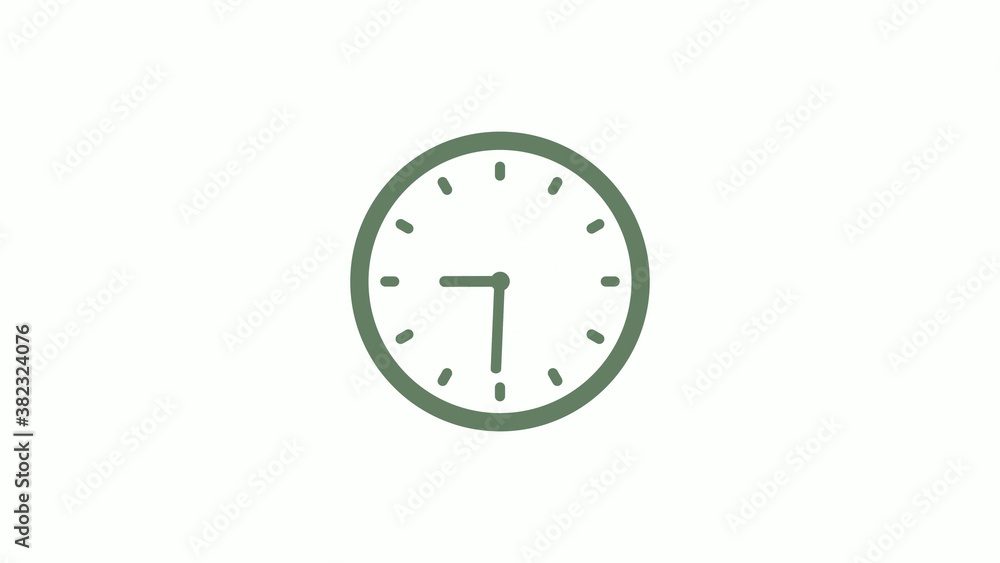 Green gray 12 hours circle clock icon on white background,clock icon Green gray 12 hours circle clock icon on white background,clock icon