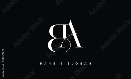 BA, AB, B, A  Abstract Letters Logo Monogram