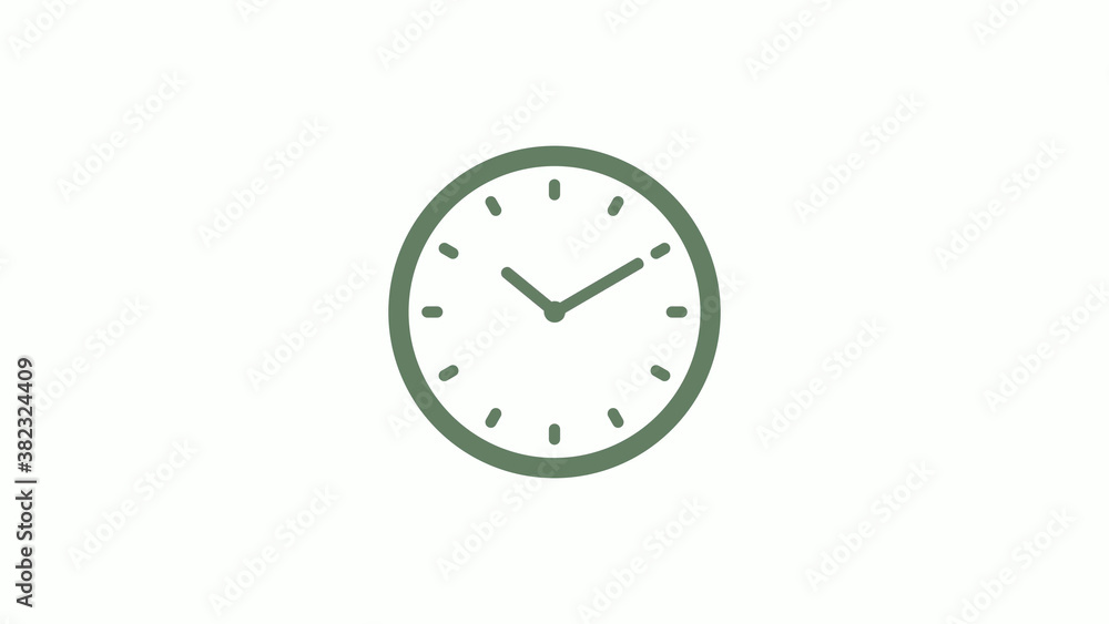 Green gray 12 hours circle clock icon on white background,clock icon Green gray 12 hours circle clock icon on white background,clock icon