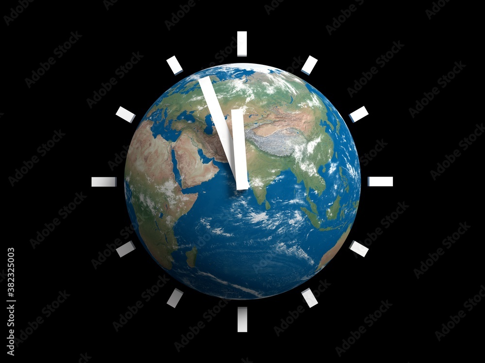 Naklejka premium Doomsday - The rest of the world time / 3D Render