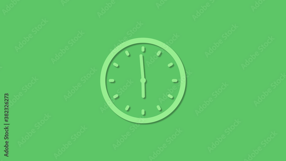 Amazing 12 hours green color clock icon on green background,3d clock icon Amazing 12 hours green color clock icon on green background,3d clock icon