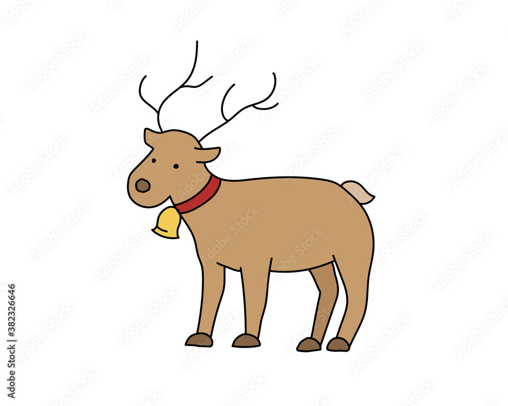 手描きのトナカイのイラスト かわいい シンプル クリスマス 鹿 Stock Vektorgrafik Adobe Stock