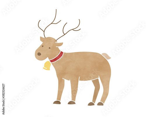 手描きのトナカイのイラスト／かわいい／シンプル／クリスマス／鹿