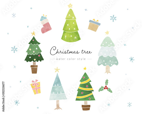 クリスマスツリーとプレゼントの手描きイラストのセット かわいい 雪の結晶 冬 12月 Stock Vector Adobe Stock クリスマスツリーとプレゼントの手描きイラストのセット かわいい 雪の結晶 冬 12月 Stock Vector Adobe Stock