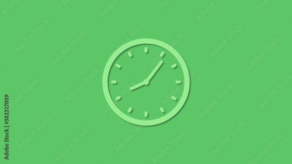 Amazing circle green color 12 hours clock icon on green background,clock icon Amazing circle green color 12 hours clock icon on green background,clock icon