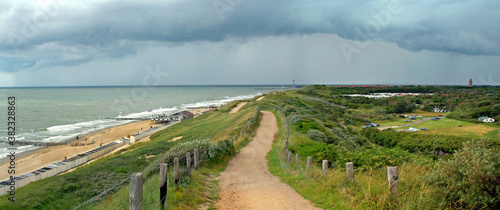 Thunderstorm over Dutch dunes in Westkapelle, Zeeland, the natural coastal flood defense photo