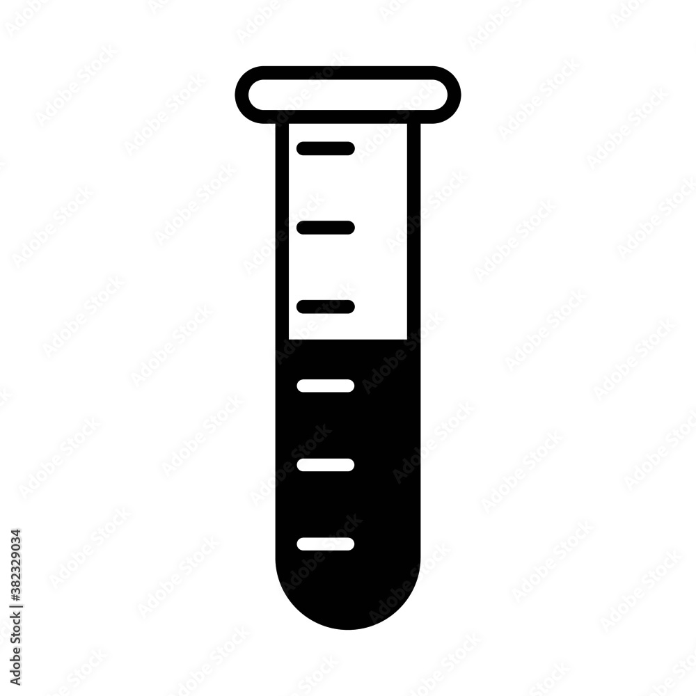 Vector flat style illustration of test tube icon isolated on white background Vector flat style illustration of test tube icon isolated on white background