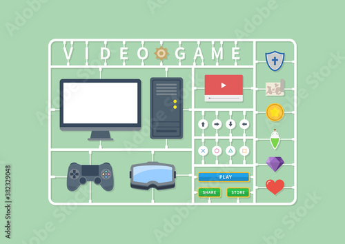 テレビゲーム・ビデオゲーム・コンピューターゲームのイラスト素材