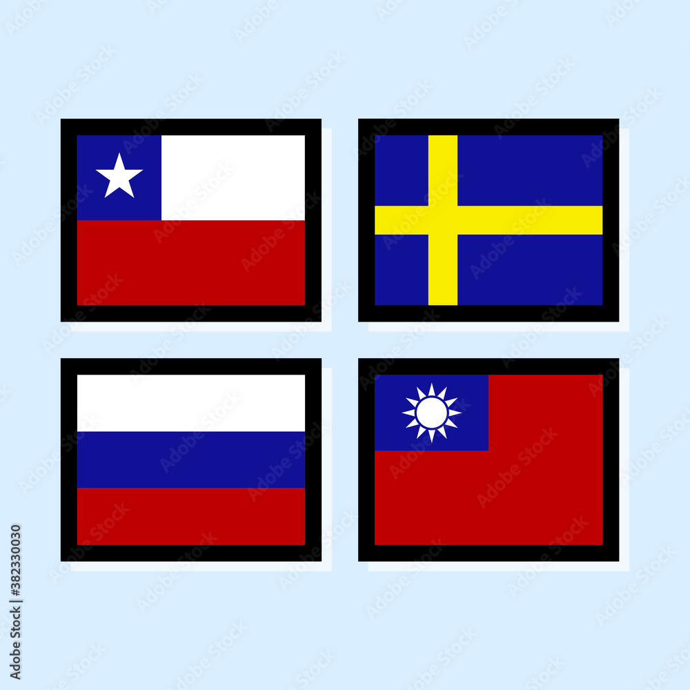 vector illustration of flag icon collection 4