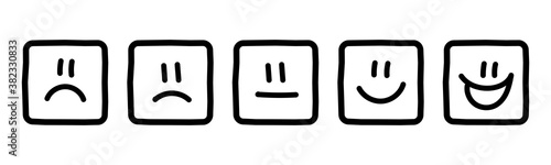 Rating emotion faces comic style cubes