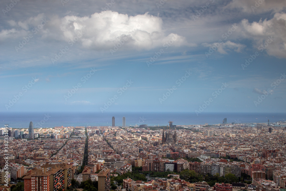barcelona skyline from above